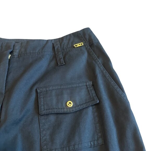 St. John Sport x Marie Gray Black Cropped Length Pants Slacks Gold Zip Size 4 - Picture 3 of 11